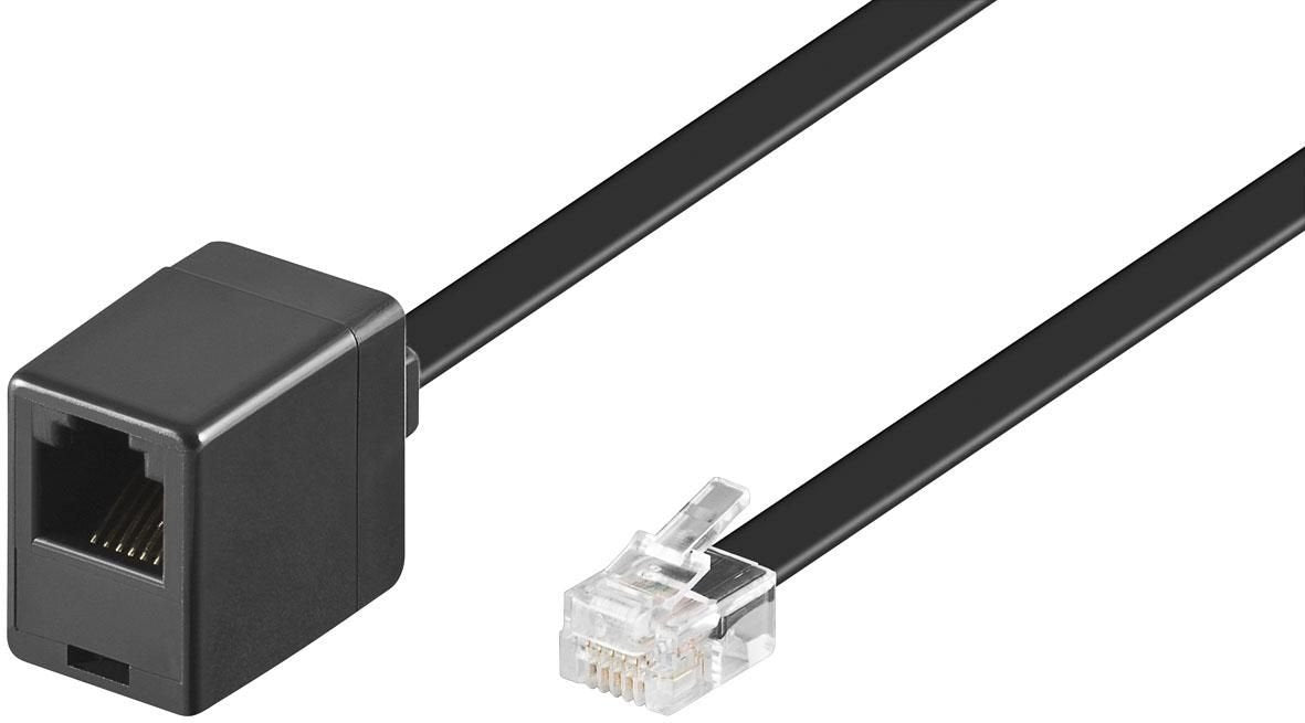 Modular Straight Rj12 6c/6p 3m Black Male - Female
