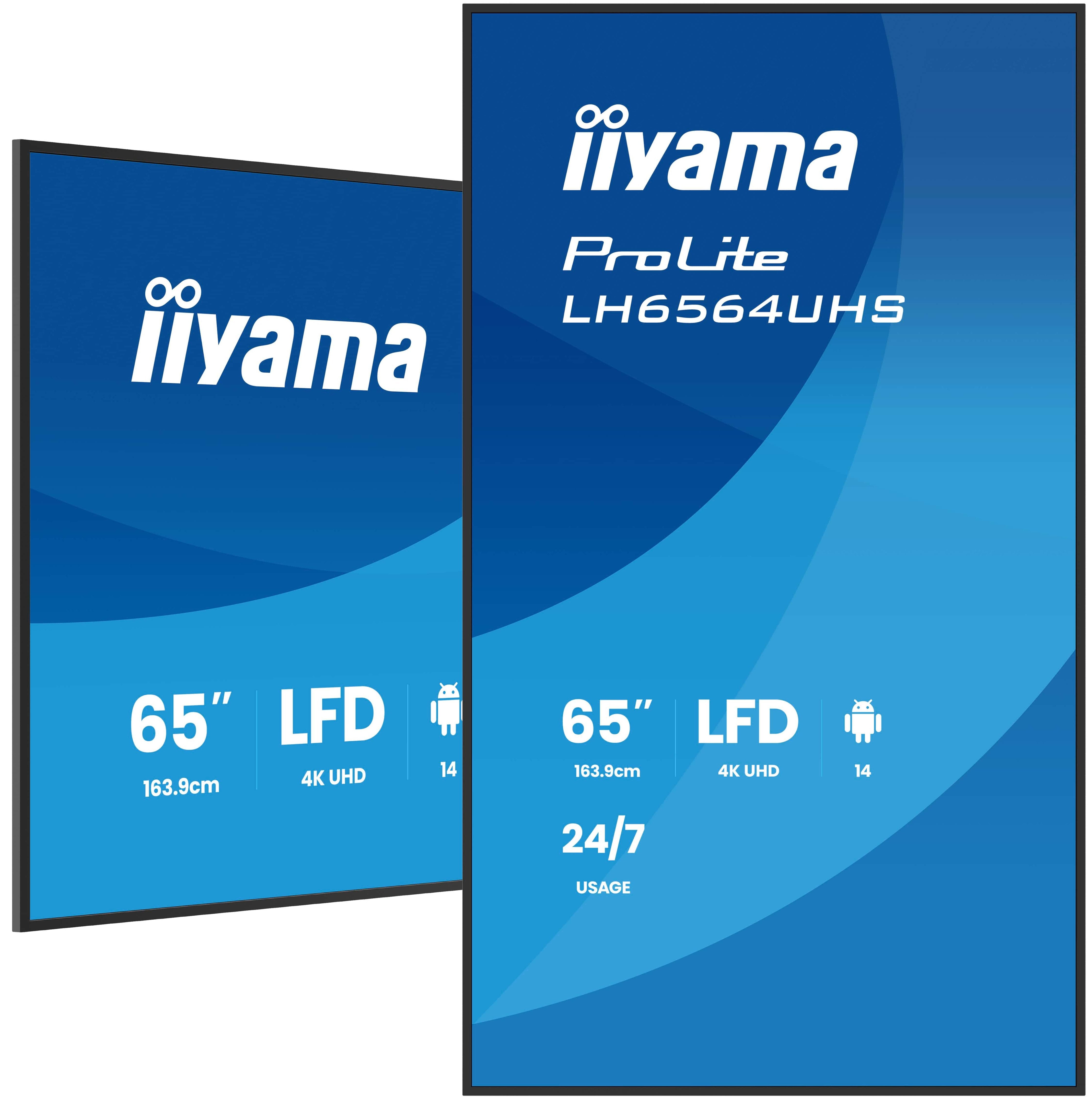 EAN 4948570125326 - iiyama LH6564UHS-B1AG pantalla de señalización Pantalla plana para señalización digital 165,1 cm (65") Wi imagen 1