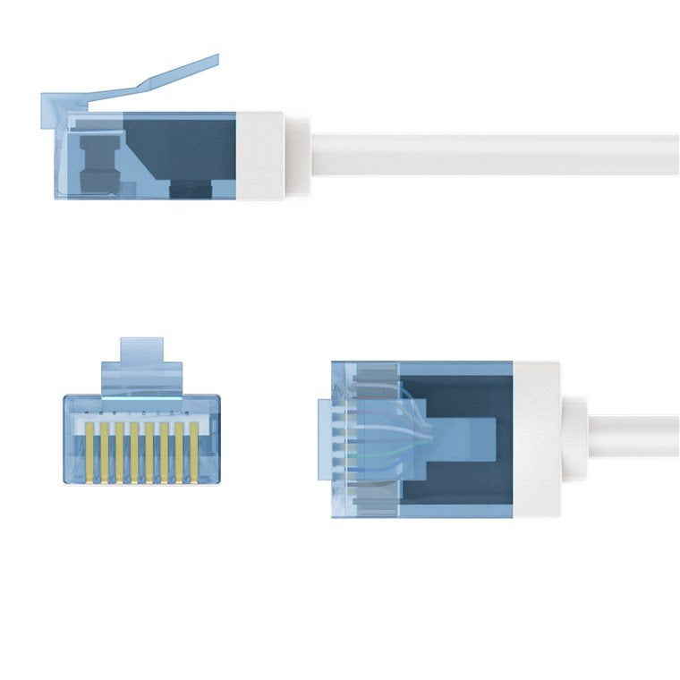Latiguillo Cat 6a, U/Utp,  7.50 M, Blanco, Lszh-Tpe  Slim Delgado Goobay