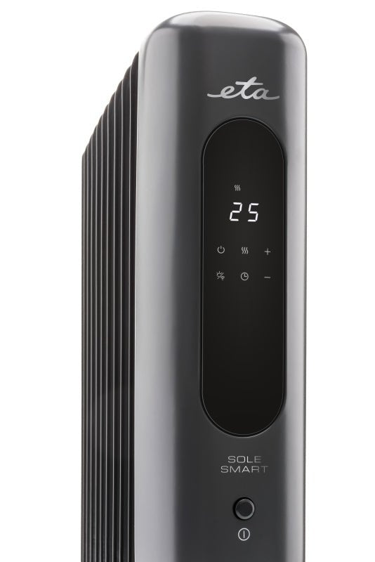 Eta262590000 Sole Smart Oil Radiator, 2500 W, 11 Ribs, Black