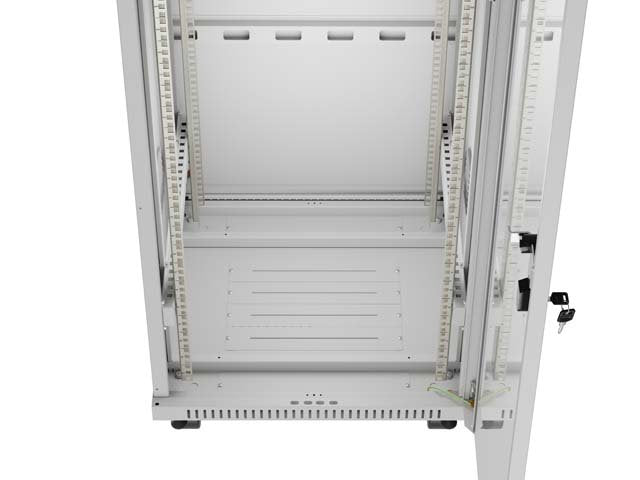 Lanberg Rack Cabinet 19" Free-Standing 32u 600x600 Flat Pack With Glass Door Lcd Grey V2