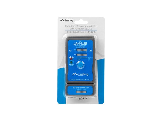 EAN 5901969419641 - Lanberg NT-0403 comprobador de cables de red Comprobador de alimentación PoE Azul imagen 4