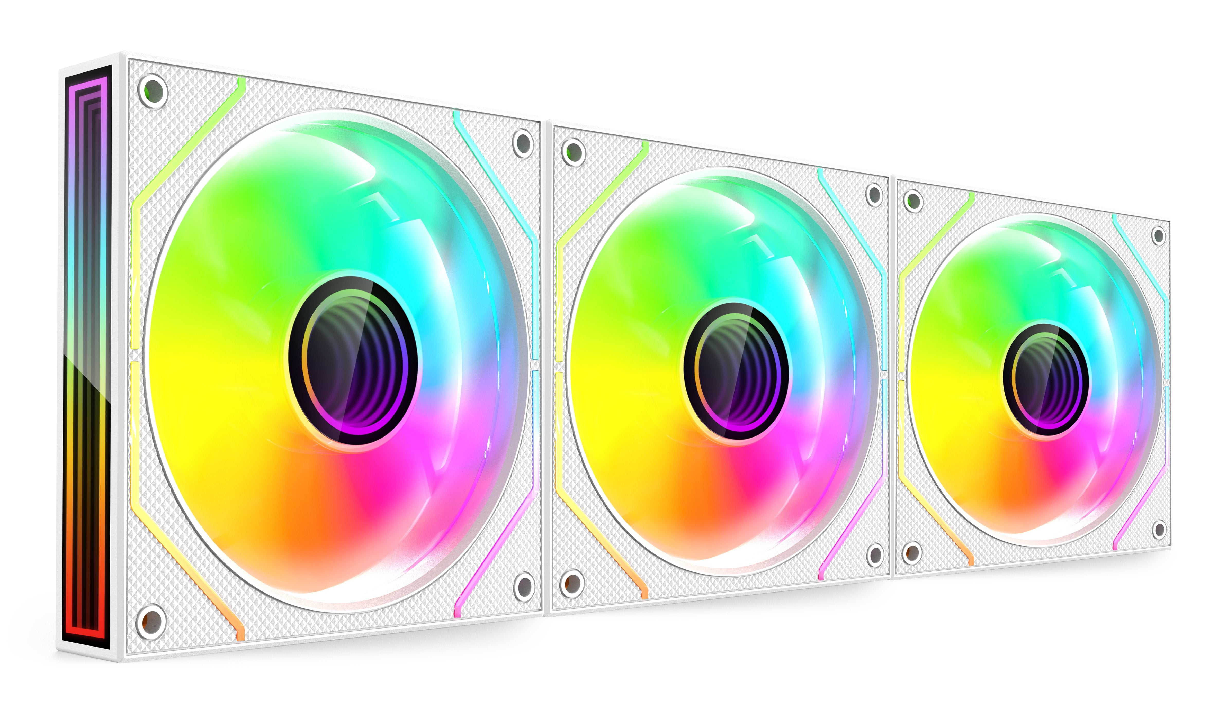 Kit 3 Ventiladores Auxiliar Mf-3d Pro Blanco Mars Gaming 3x Ventiladores 120mm / Argb / Control Remoto /  Hasta 1600 Rpm