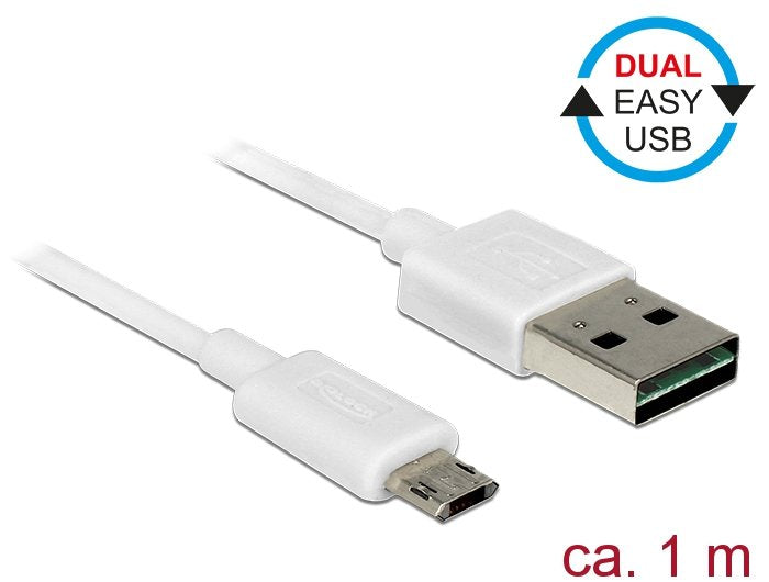 Delock Cable Easy Usb 2.0-A > Easy Micro-B Macho/Macho Blanco 1 M