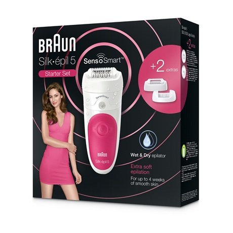 Depiladora Braun Silk-Epil 5 5/500 Sensosmart Inalambrica Tecnología Microgrip Uso Seco/Mojado 2 Velocidades 100% Resistente Al Agua