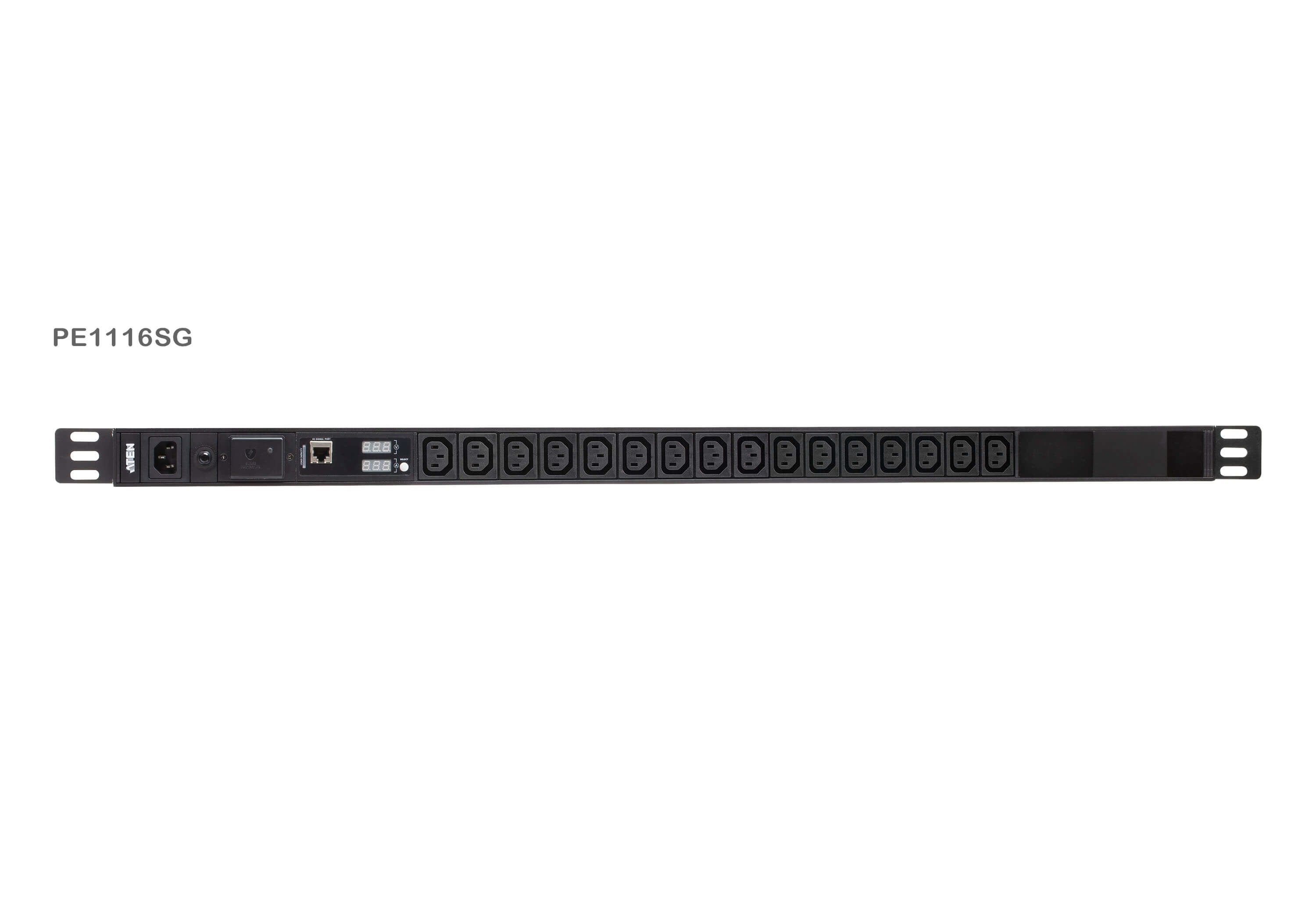 16-Outlet 0u Pdu With Current  Accs And Voltage Lcd Display Overcurr