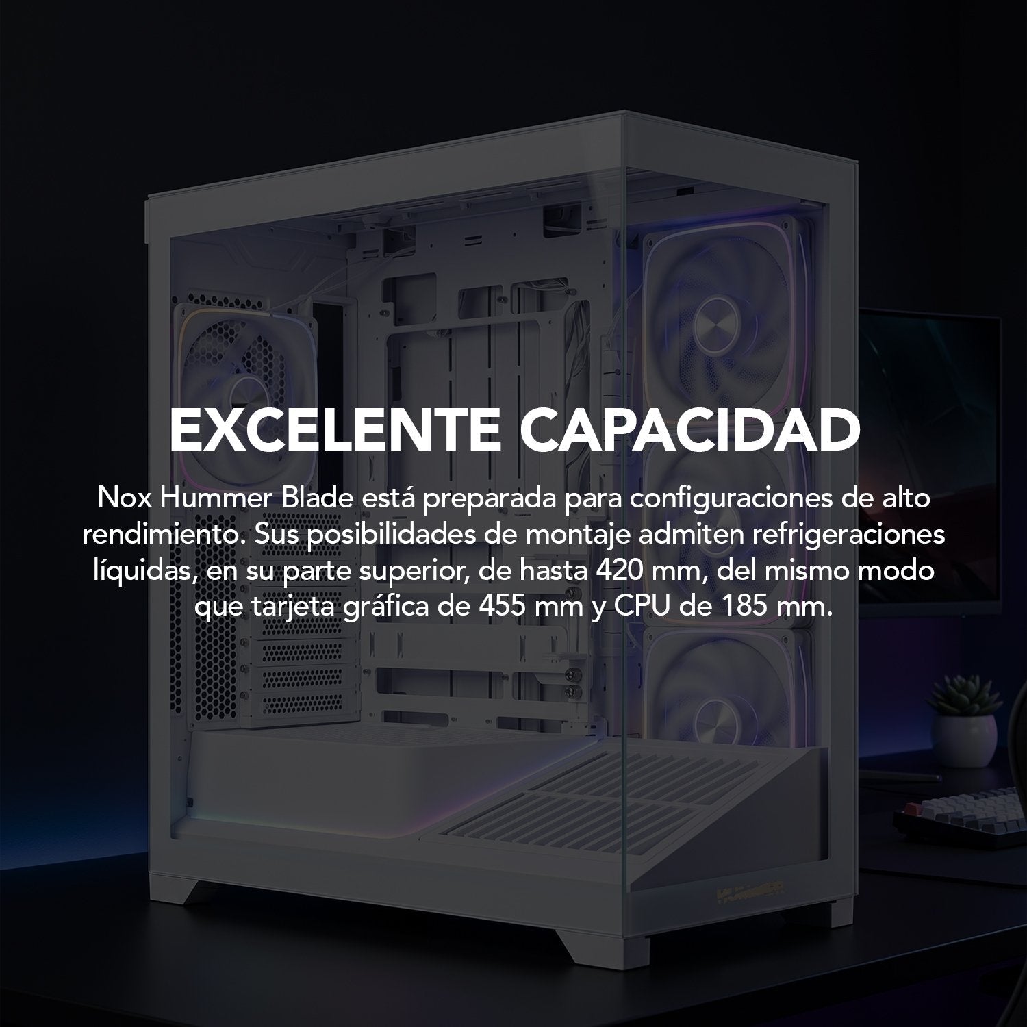 Caja Gaming Semitorre Nox Hummer Blade Blanca