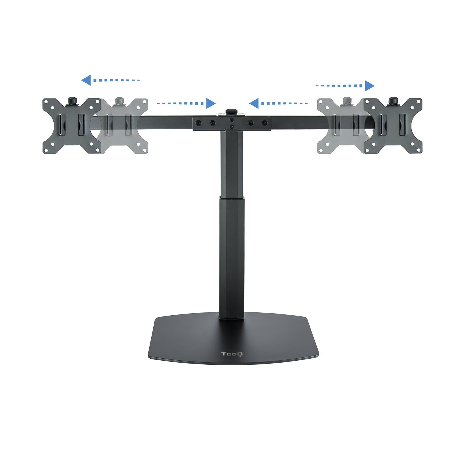 Tooq Soporte De Mesa Para 2 Monitores De 17"-27" - Regulacion De Altura Por Piston De Gas - Gestion De Cables - Peso
