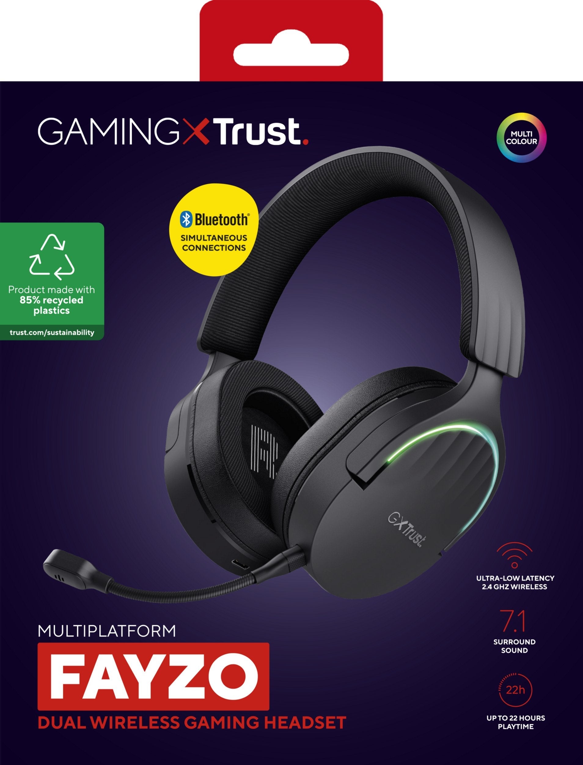 Auriculares Gaming Inalámbricos Con Micrófono Trust Gaming Gxt 491 Fayzo Bluetooth Jack 3.5