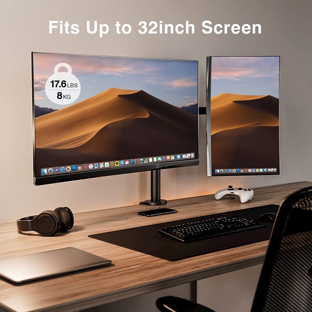 EAN 8059018360912 - Techly ICA-LCD 582-D soporte para monitor 81,3 cm (32") Escritorio Negro imagen 5