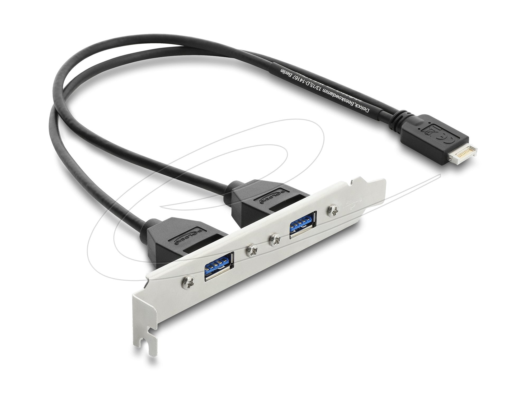 Usb Typ-E Key B Stecker Zu 2 X Usb 5 Gbps Typ-A Buchse Mit Slotblech Anschlusscable 35,5 Cm