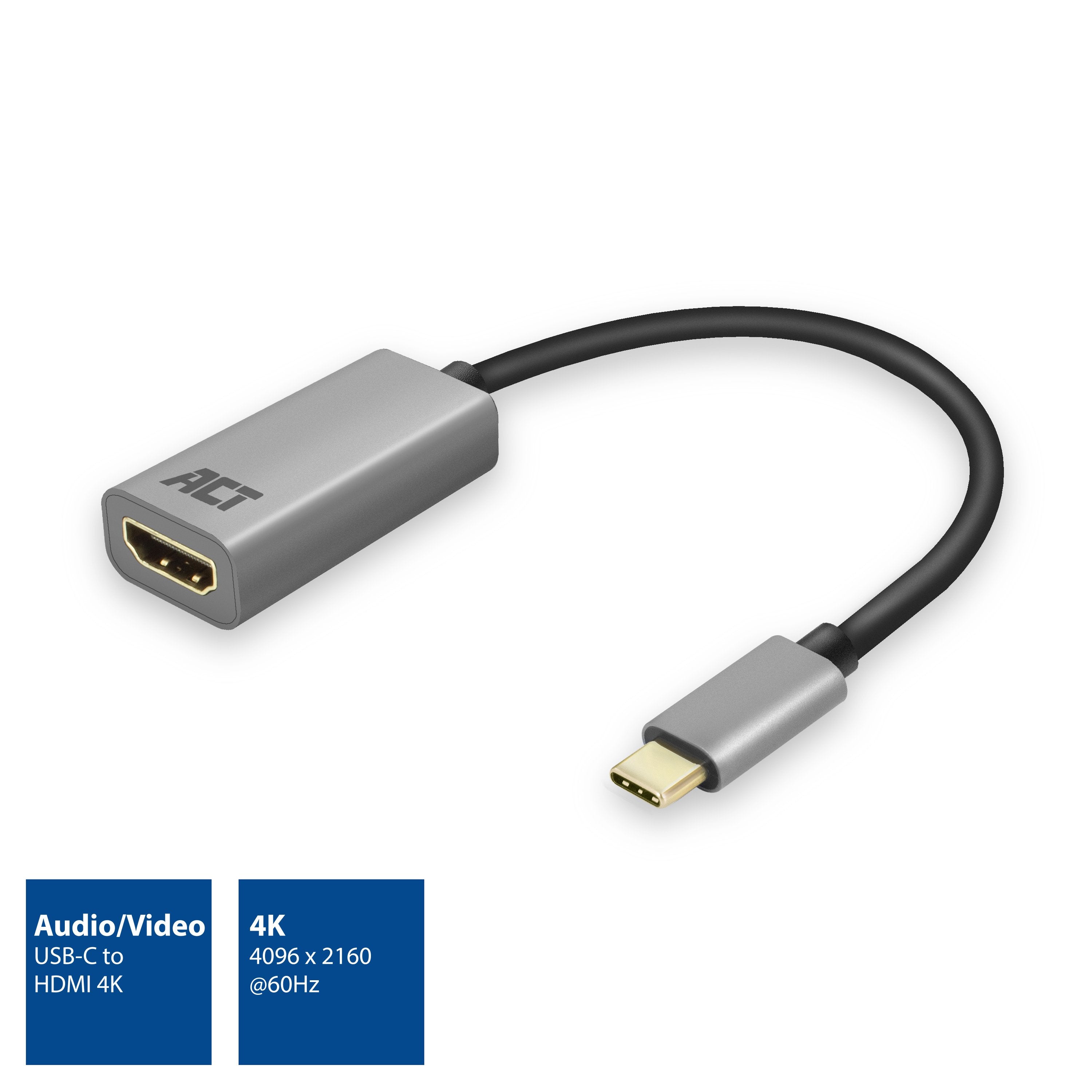 Adaptador Usb-C  Hdmi  4k  0,15 M  Aluminioconvertidor De Vídeo Y Audio De Usb-C A Hdmiresolución Máxima De 4096 X 2160 (4k) A 60 Hz
