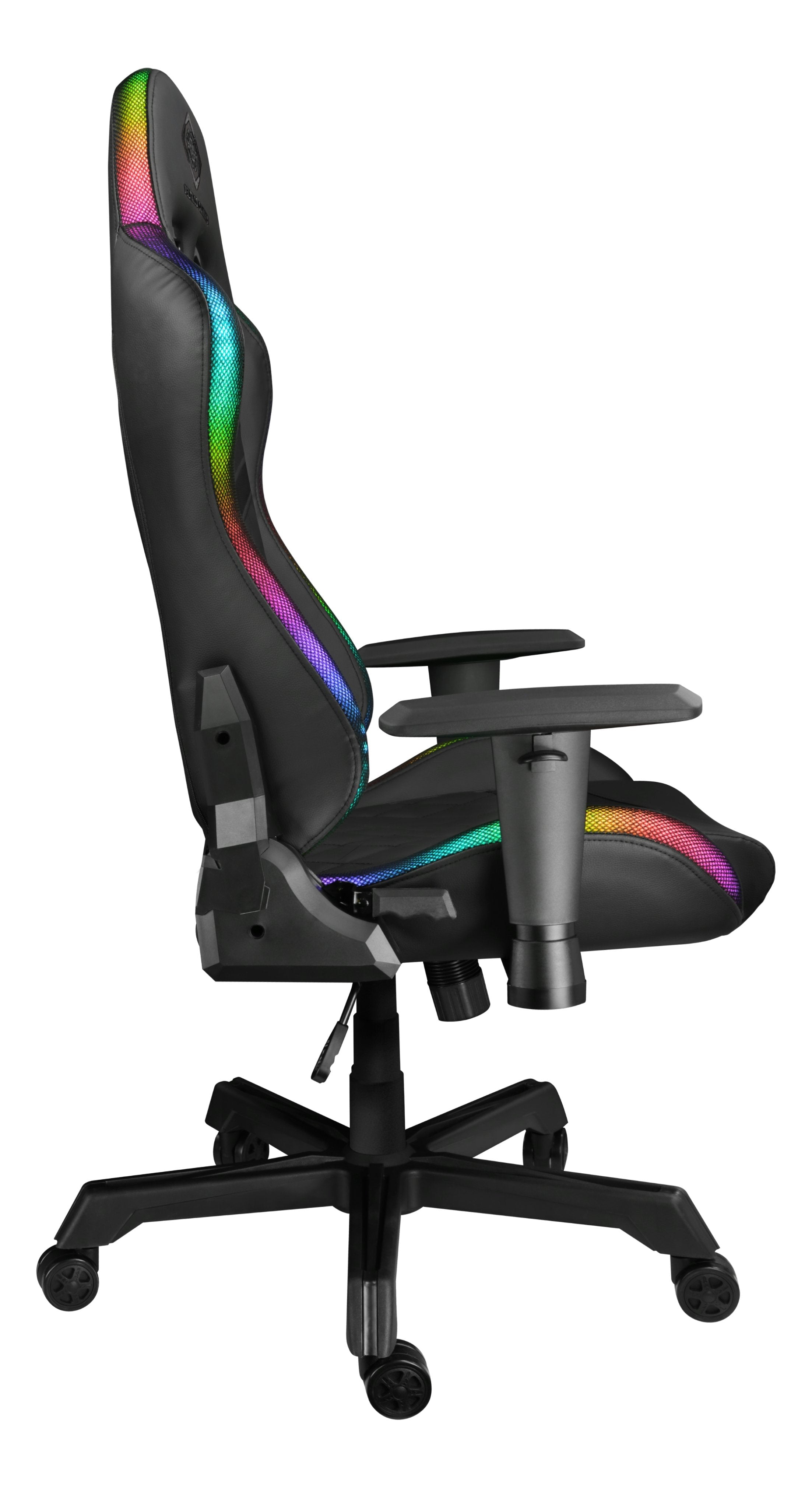 Silla Gaming Deltaco Gam-080 Gamingstuhl Kunstleder M. Rgb Led Schwarz
