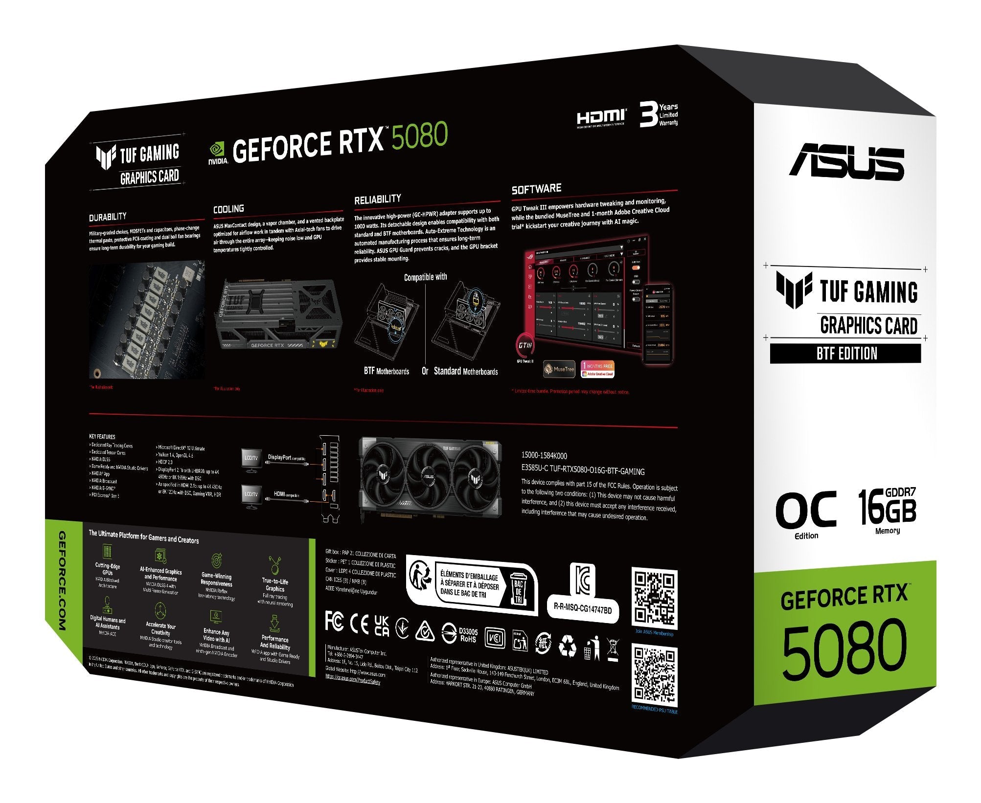 Rtx 5080 Oc 16gb Asus Tuf Btf Gaming Gddr73 Fan