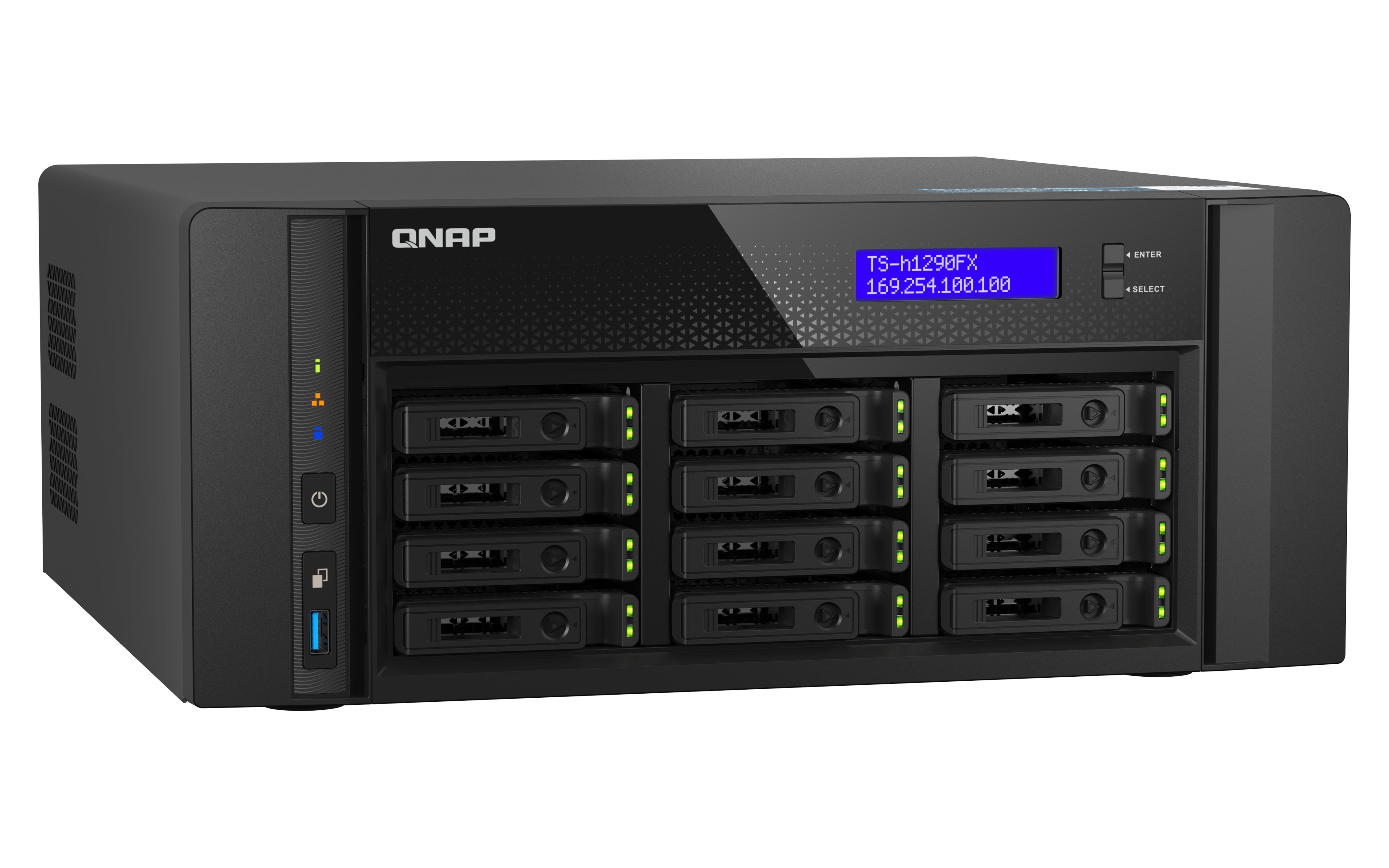 EAN 4711103080528 - QNAP TS-h1290FX NAS Torre EPYC 7302P 128 GB DDR4 0 TB QuTS hero Negro imagen 3