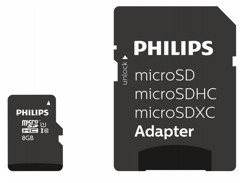 Philips Sd Micro Sdhc Card   8gb Card Class 10 Incl. Adapter
