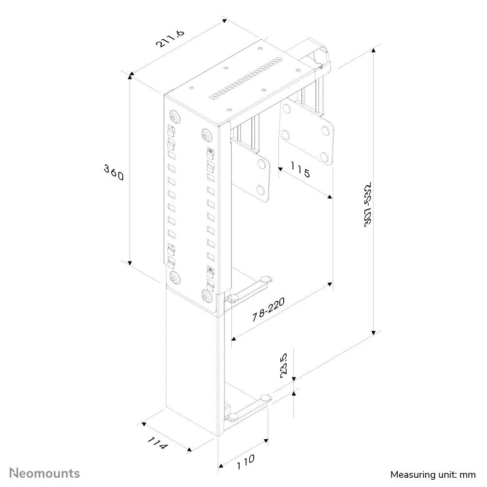 Newstar Cpu-D100blacksoporte De La Unidad Del Sistemainstalable Debajo Del Escritorionegro