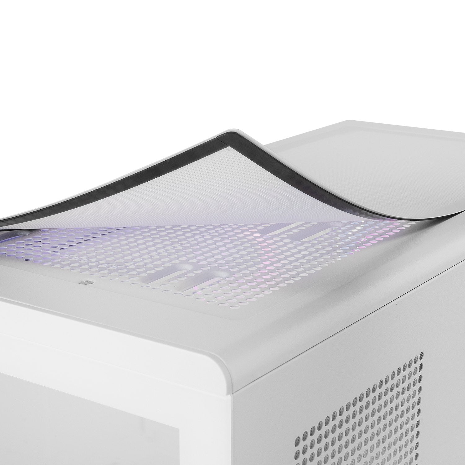 Caja Nox Semitorre Frameless Hummer Signal Argb Blanca Usb Type C