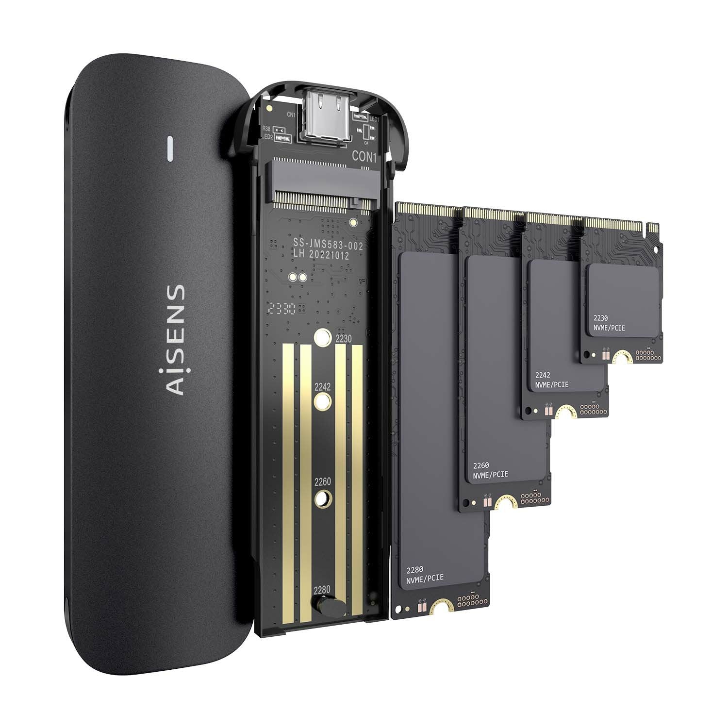 EAN 8436574709681 - AISENS ASM2-024B caja para disco duro externo Caja externa para unidad de estado sólido (SSD) Negro imagen 3