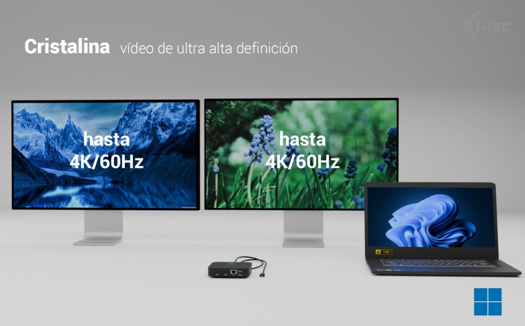 I-Tec Usb-C Dual Hdmi Ds 2x Hdmi 1x Glan 2x Usb-A 3.2 2x Usb 2.0 1x Usb-C Gen2 1x Usb-C Gen1 1x Audio Mic Jack 1x 100w Usb-C Pd