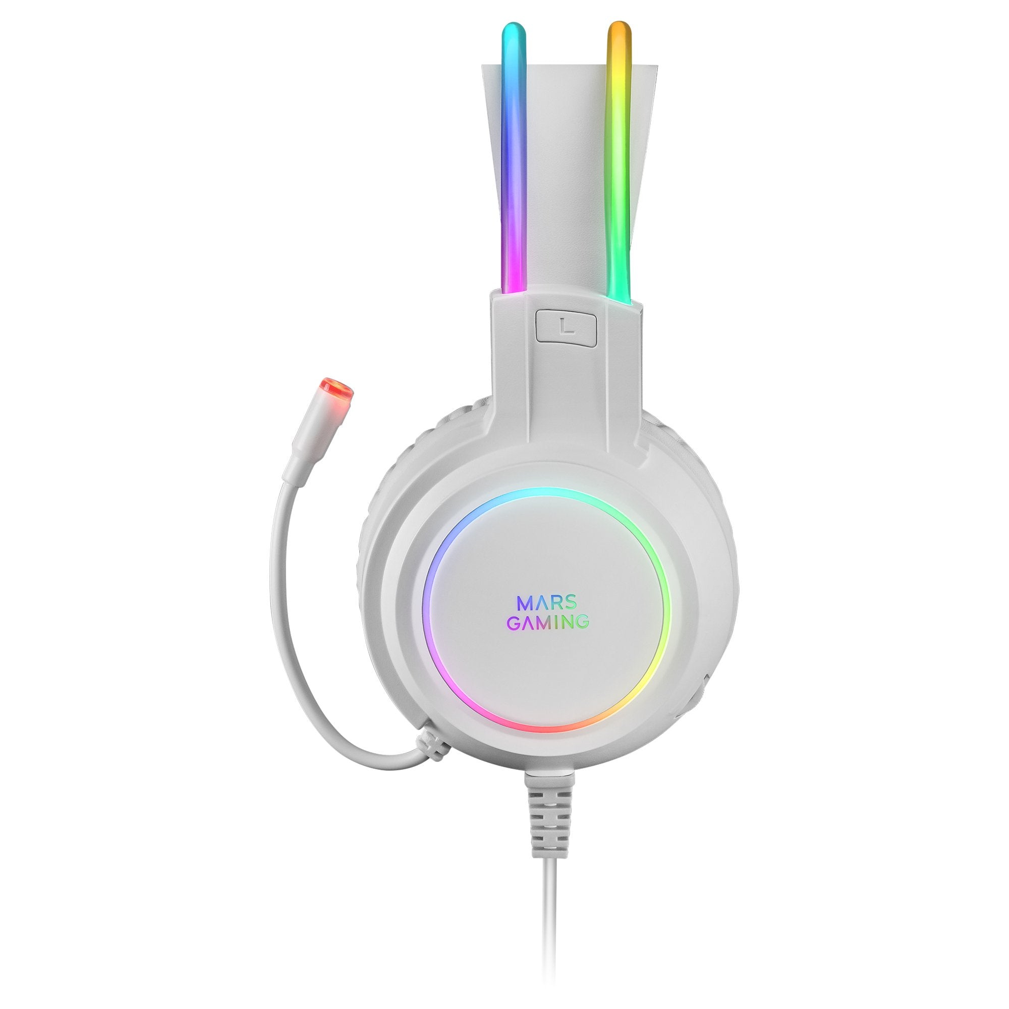 Auriculares Gaming Con Micrófono Mars Gaming Mhrgb Jack 3.5 Blancos