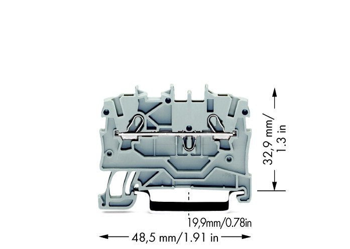 Wago 2000-1201 2-Borne De Paso Para Conductores ,1mm,Fr Aplicaciones Ex E Ii Geeignet