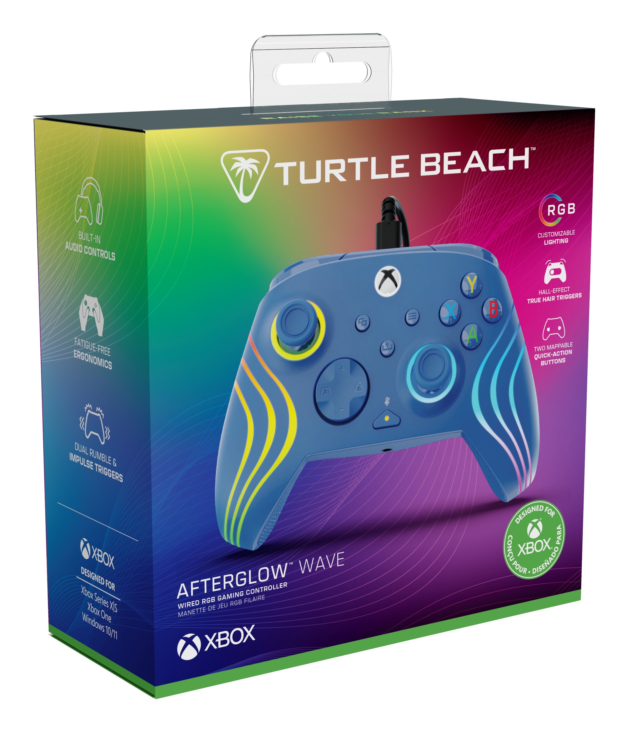 EAN 0840454400090 - Turtle Beach Afterglow Wave Azul USB Gamepad PC, Xbox, Xbox One, Xbox Series S, Xbox Series X imagen 10
