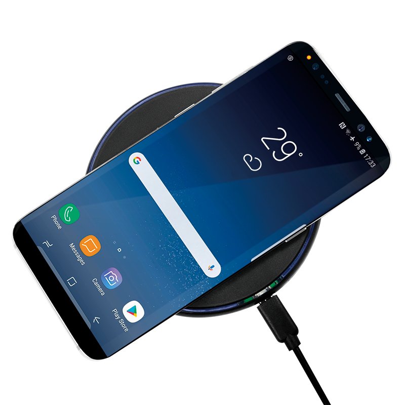Base De Carga Inalambrica 10w Con Tecnologia Qi Negra