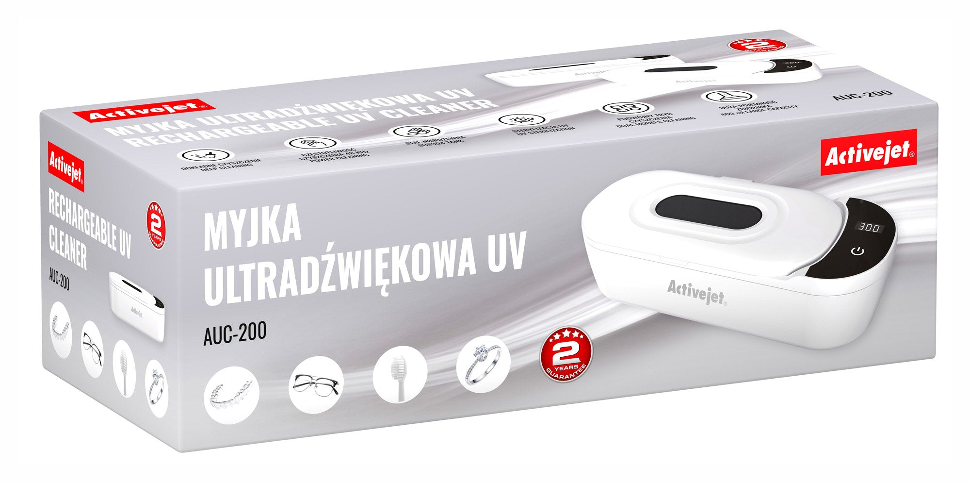 Activejet Lavador Ultrasónico Uv Auc-200 Blanco