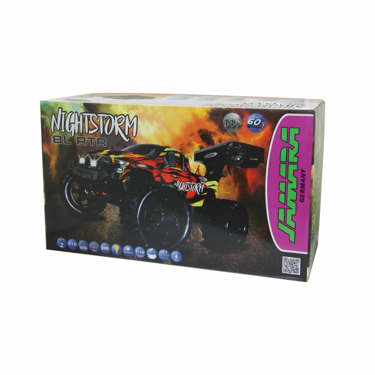 Jamara Nightstorm Monstertruck Bl 4wd 1:10 Lipo 2,4ghz Con Led