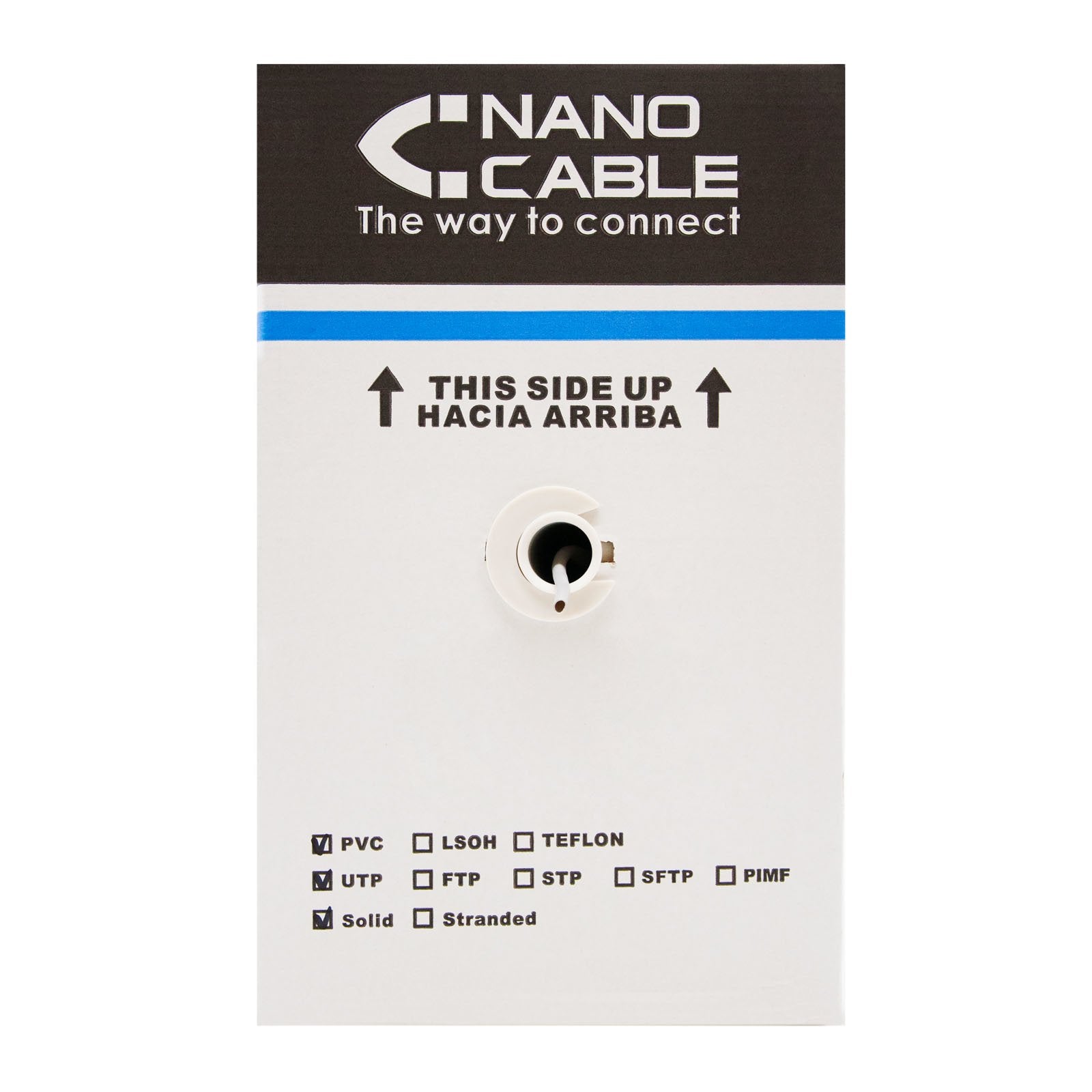 Bobina De Cable De Red Rígido Rj45 Lszh Cat 5e Utp - 305 M · Gris