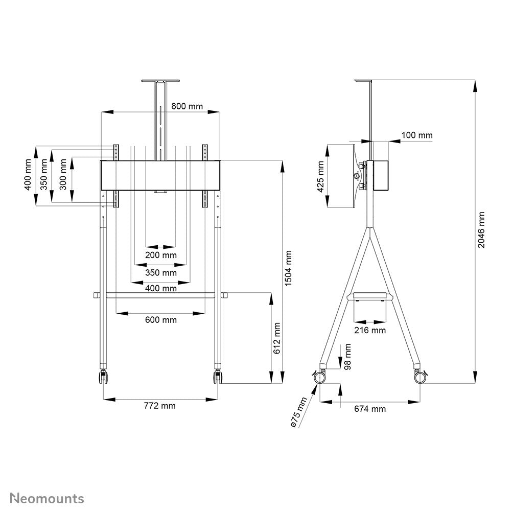 Soporte Neomounts  De Suelo Móvil Para Tv