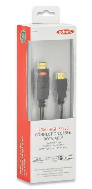 Ednet 3m Hdmi M/M Cable Hdmi Hdmi Tipo A (Estándar) Negro
