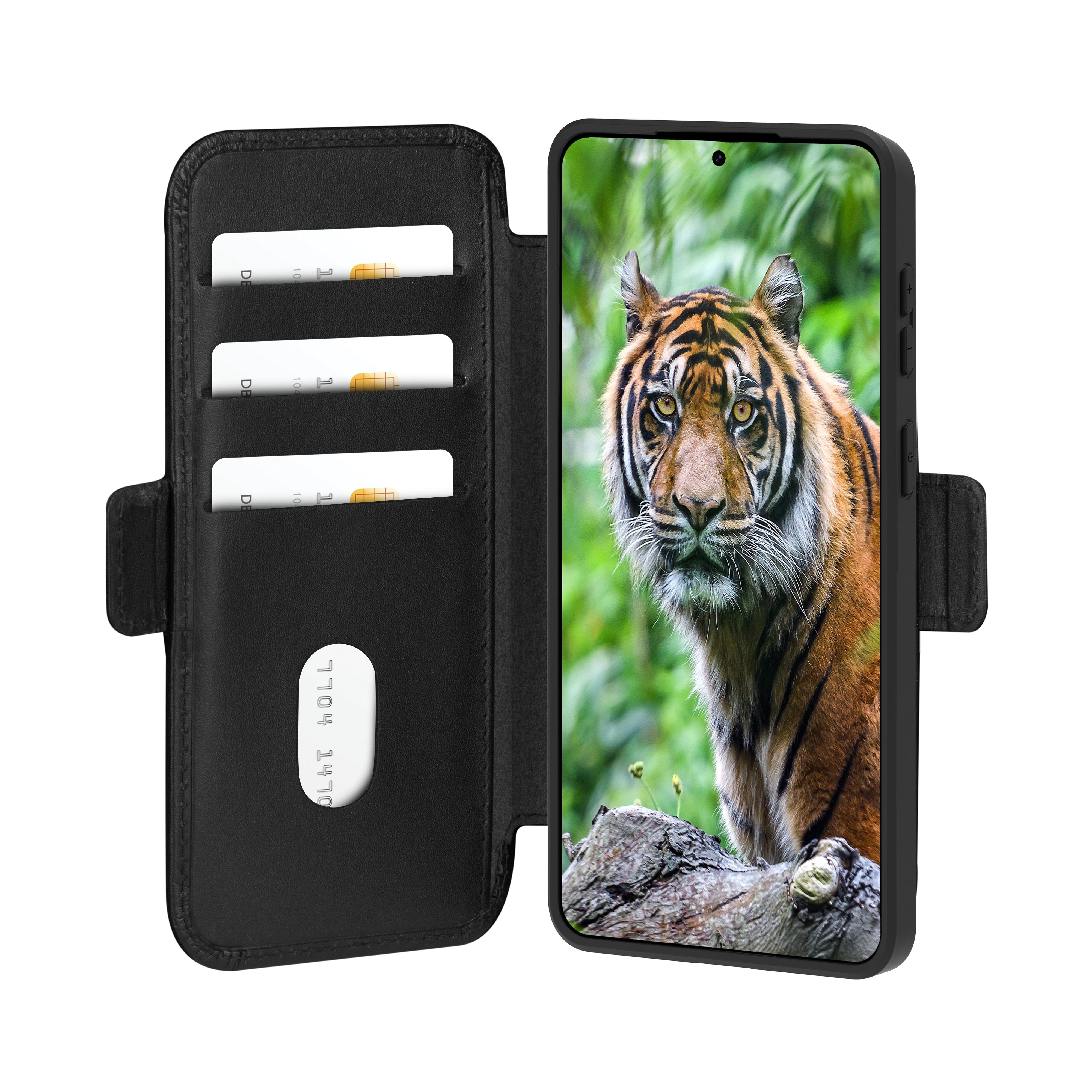 Dbramante1928 Copenhagen Funda Con Tapa Para Teléfono Móvil Cuero De Grano Entero Negro Para Samsung Galaxy S26