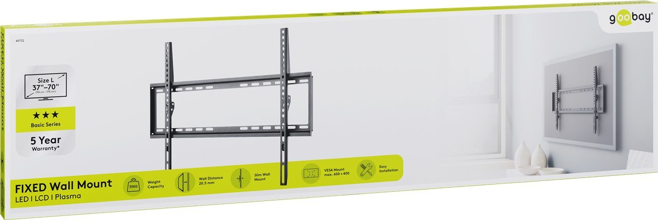 Soporte Tv/Mon Goobay Pared Negro Fixed L