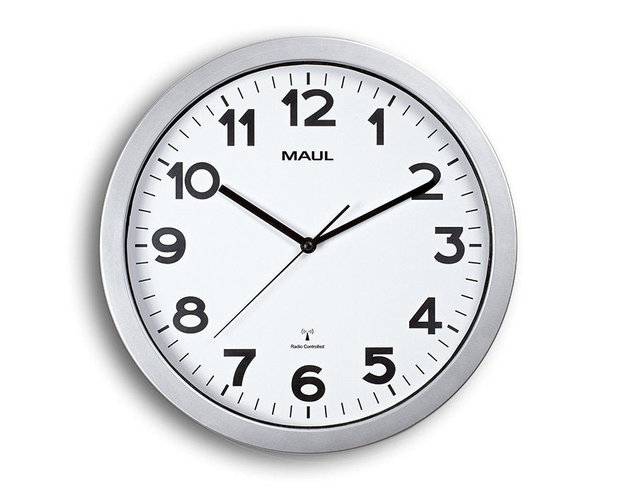 Maul Inalámbrico Reloj De Pared Maulstep, Ø 35 Cm, Plateado