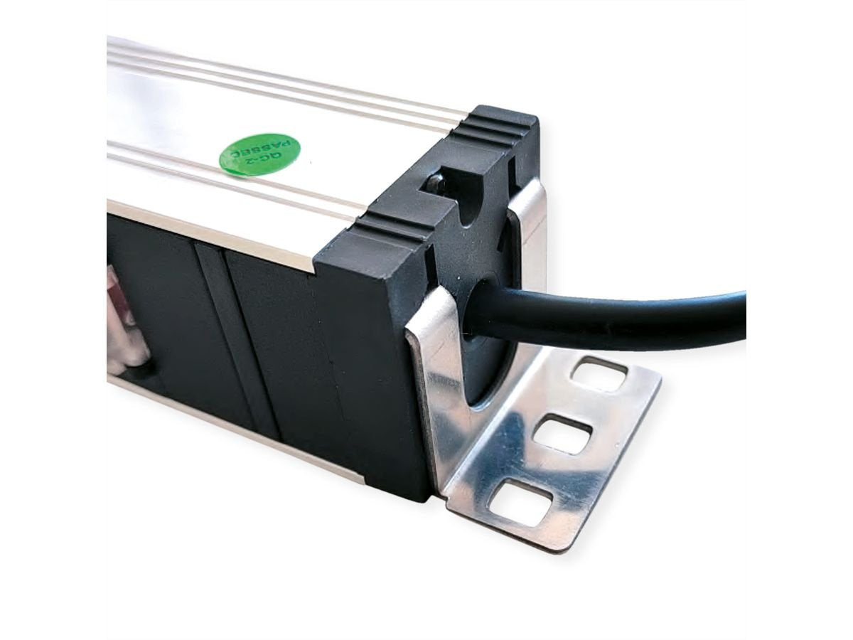 Value 19-Zoll-Steckdosenleiste 7fach Mit Berlastschutz, 1 He, Schutzkontakt-Stecker, 2,8 M