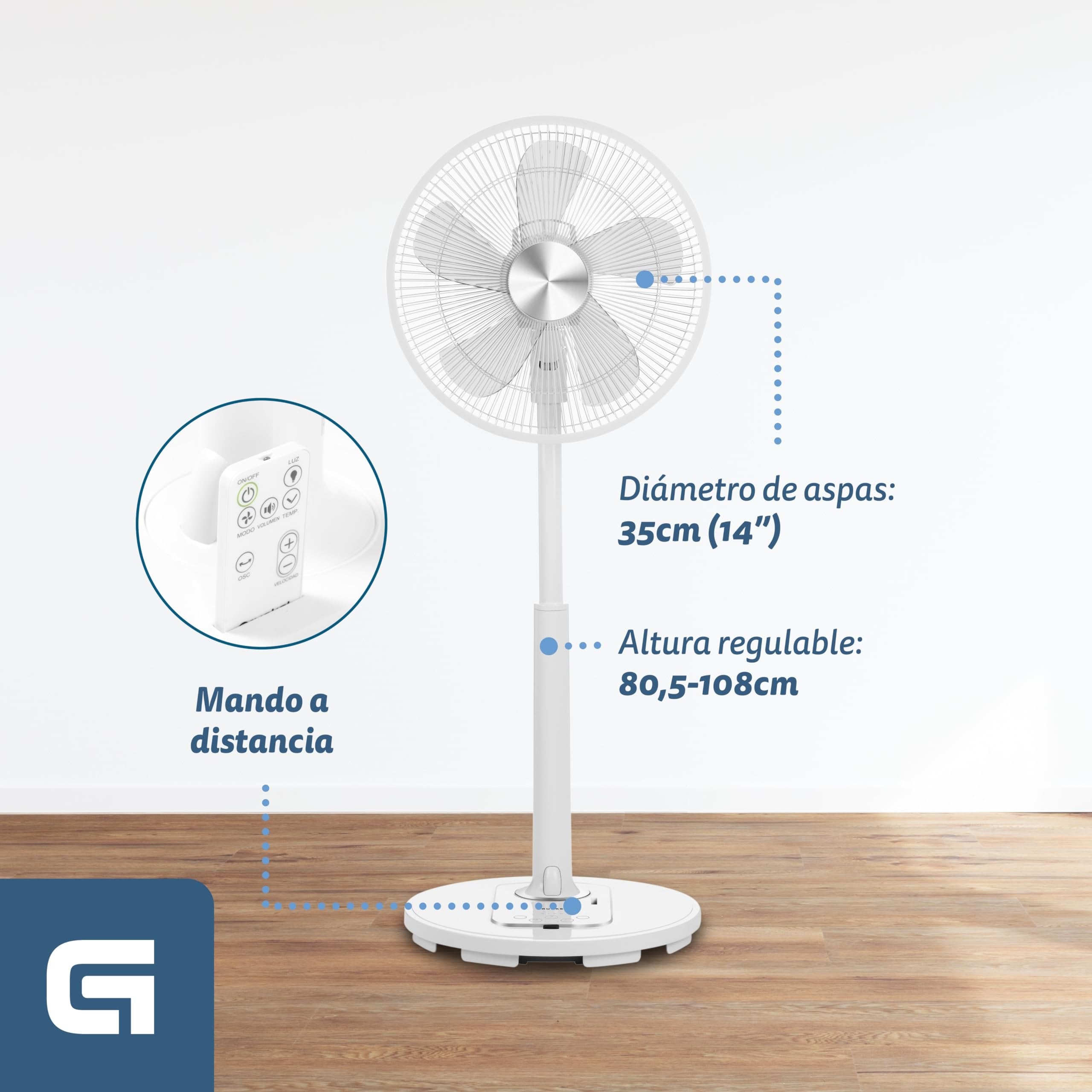 EAN 8426156012889 - Grunkel FAN-14SILENCE ventilador Blanco imagen 8