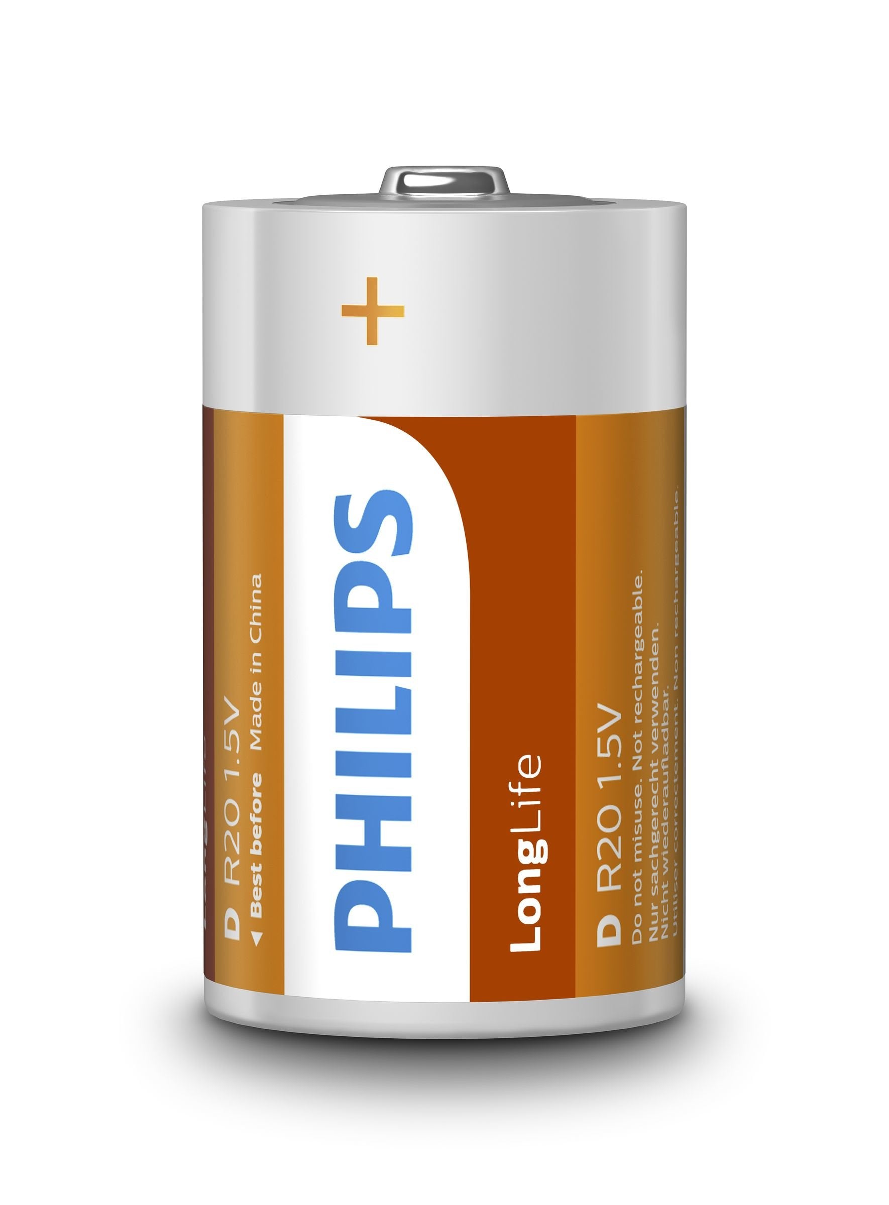Philips Longlife Batería R20l2b/10 D R20 1.5v Blister 2