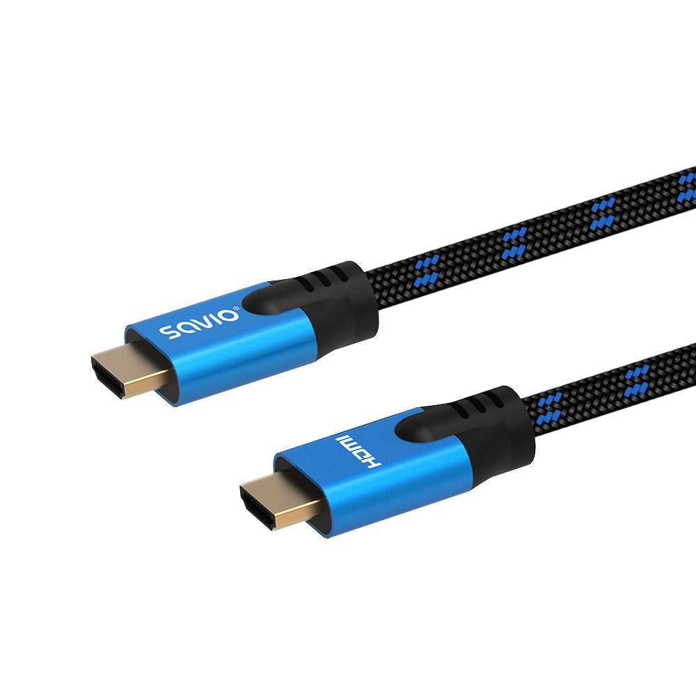 Kabel Hdmi (M) V2.1, 1,8m, 8k, Miedz, Niebiesko-Czarny, Zlote Koncówki, Ethernet/3d, Cl-142