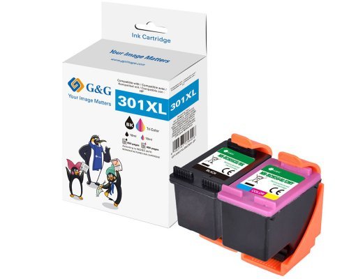 G&G High Quality Cartuchon 2er Set Para Hp 301xl Bkxc