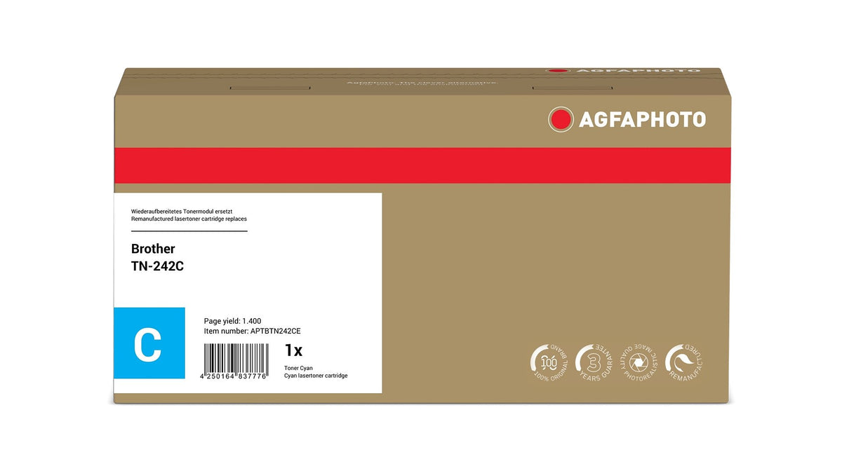 EAN 4250164837776 - AgfaPhoto APTBTN242CE cartucho de tóner 1 pieza(s) Compatible Cian imagen 2