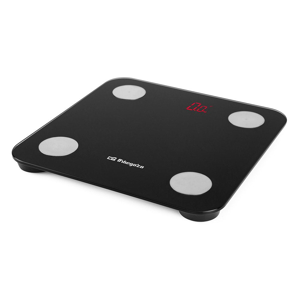 Báscula De Baño Orbegozo Pb 3000 Pantalla Lcd Calcula 13 Parametros Superficie Cristal  Hasta 180kg Precisión 100g