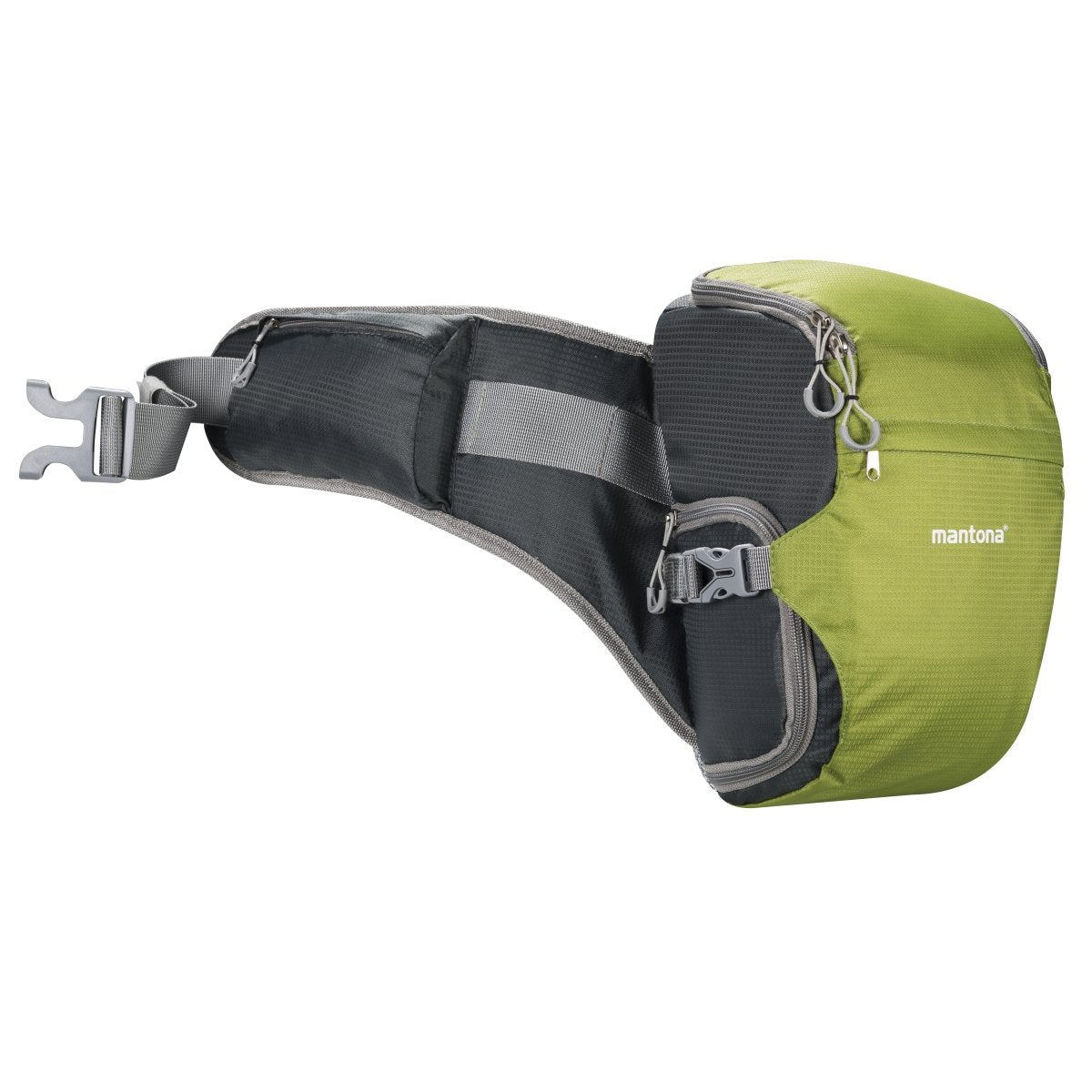 Mantona 20584 Estuche Para Cámara Fotográfica Estuche Con Correa De Transporte Verde, Gris