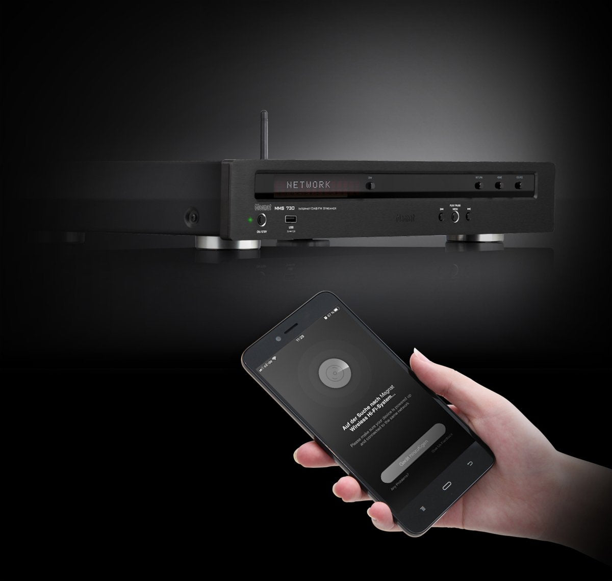 Magnat Mms 730 Reproductor De Red Dab+ Fm Usb Wi-Fi Bluetooth Negro