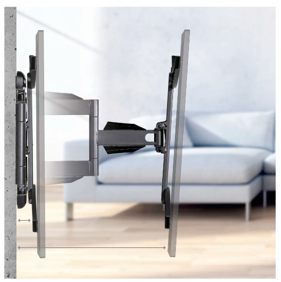 Soporte Mural Televisor, Negro, Doble Brazo Articulado, De 37 A 75 Pulg, Carga Máx. 45 Kg