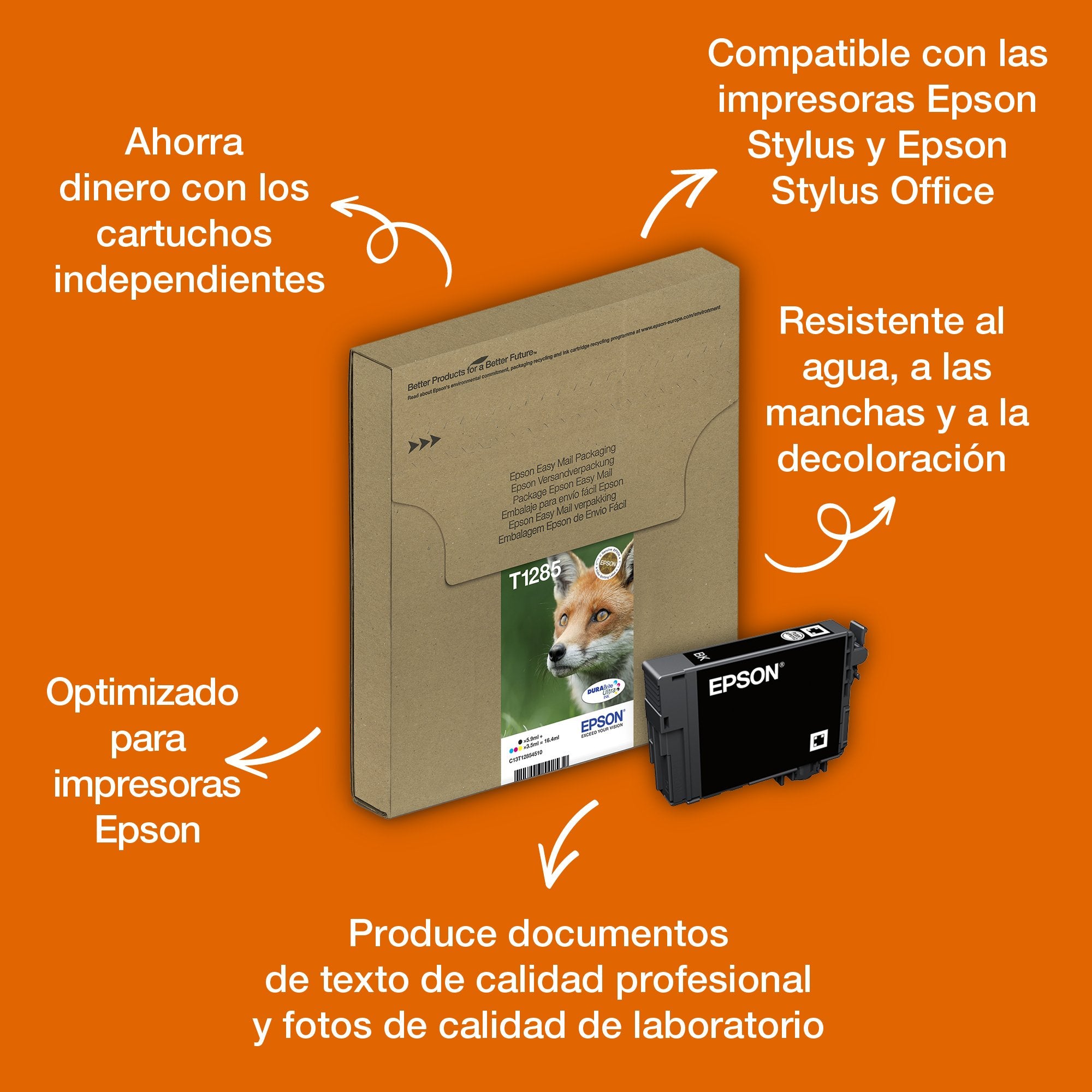 EAN 8715946638829 - Epson Fox T128 cartucho de tinta 1 pieza(s) Original Negro, Cian, Magenta, Amarillo imagen 3