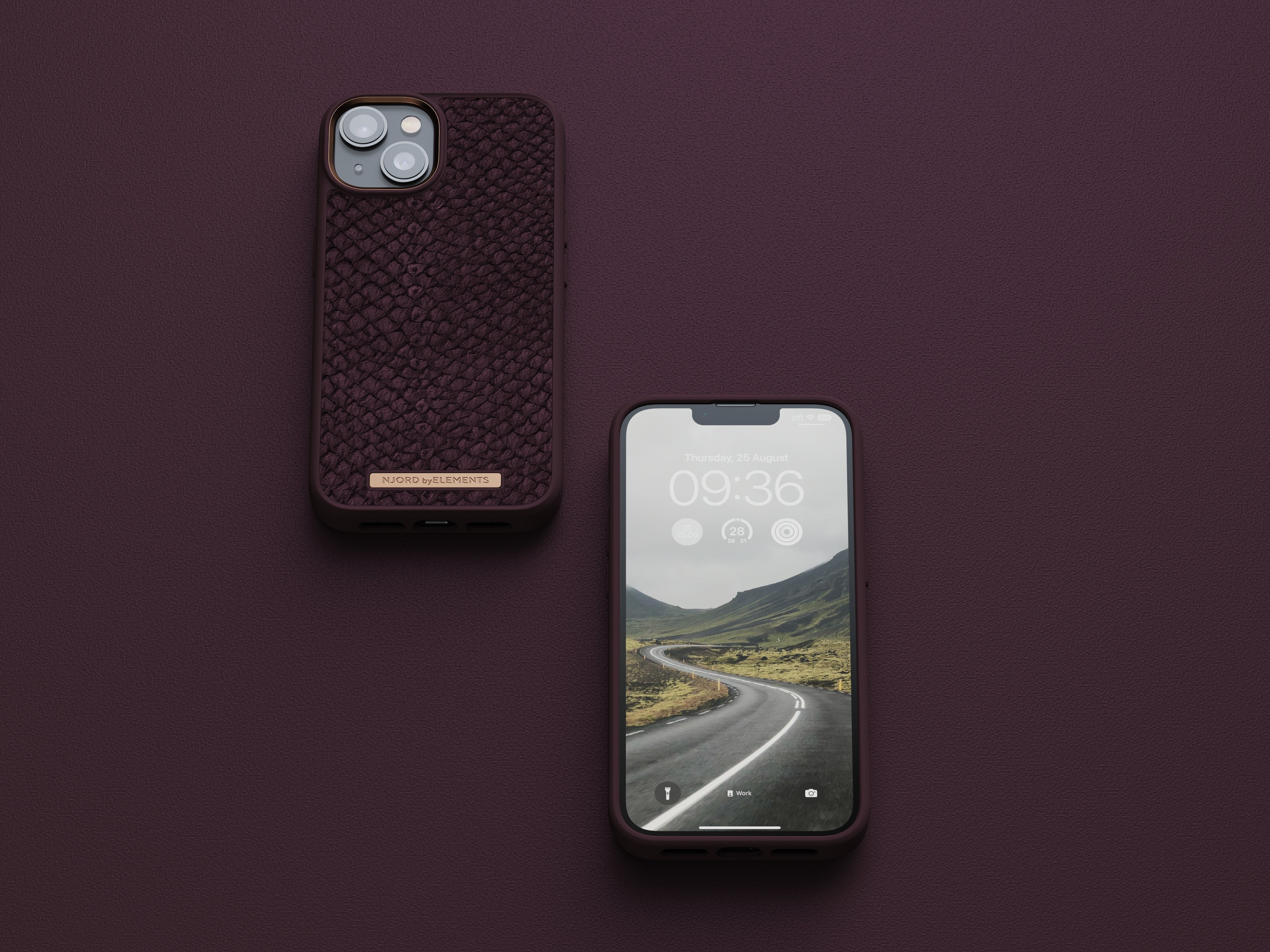 Njord Byelements Salmon Leather Magsafe Case - Iphone 14 - Rust