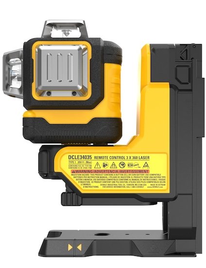 Dewalt Láser Multilínea A Batería 3x360° Dcle34035b, 18 Voltios, Con Control Remoto, Láser De Líneas Cruzadas Negro/Amarillo, Con Líneas Láser Verdes, Sin Batería Ni Cargador Dcle34035b-Xj