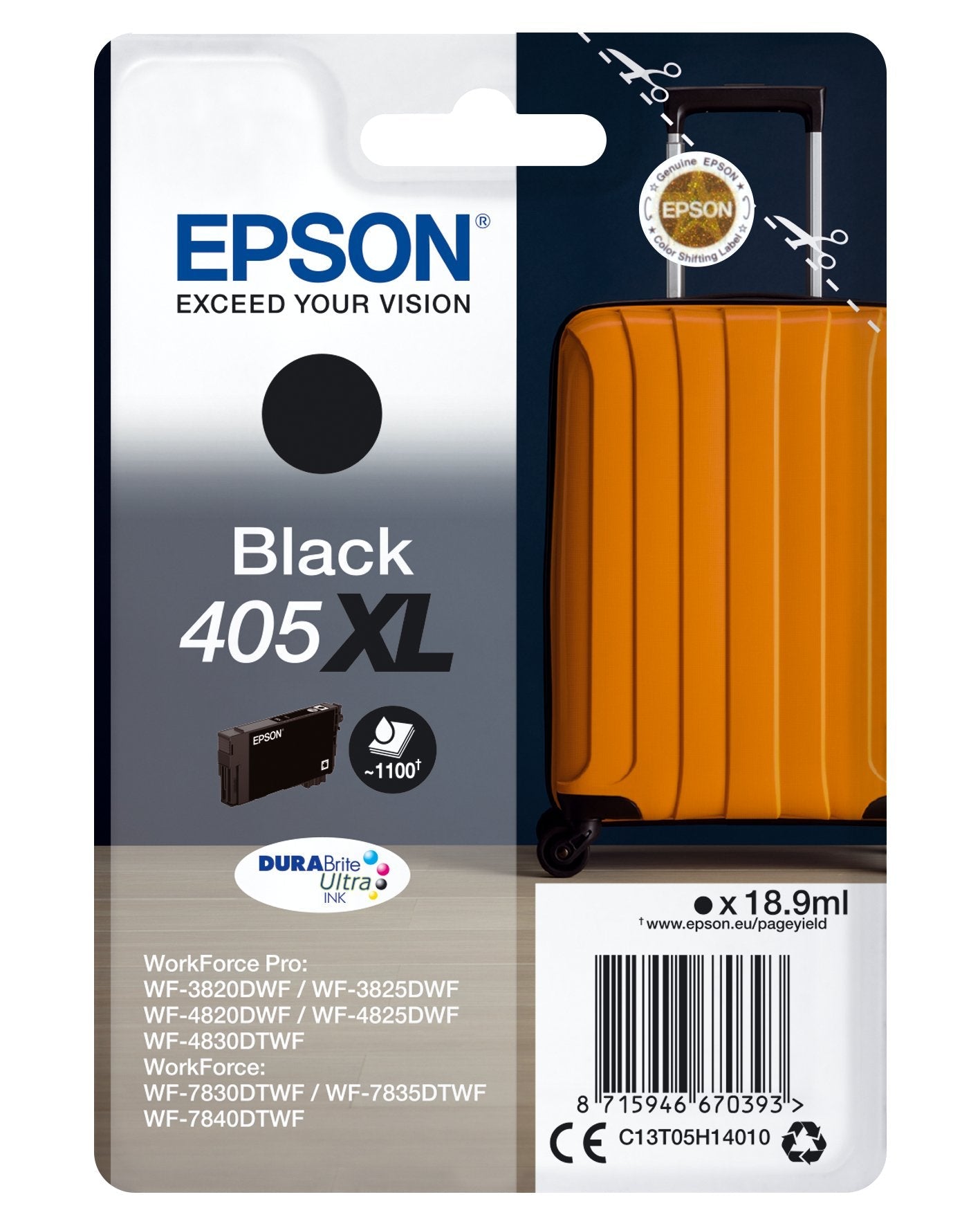 Epson Singlepack Black 405xl Durabrite Ultra Ink